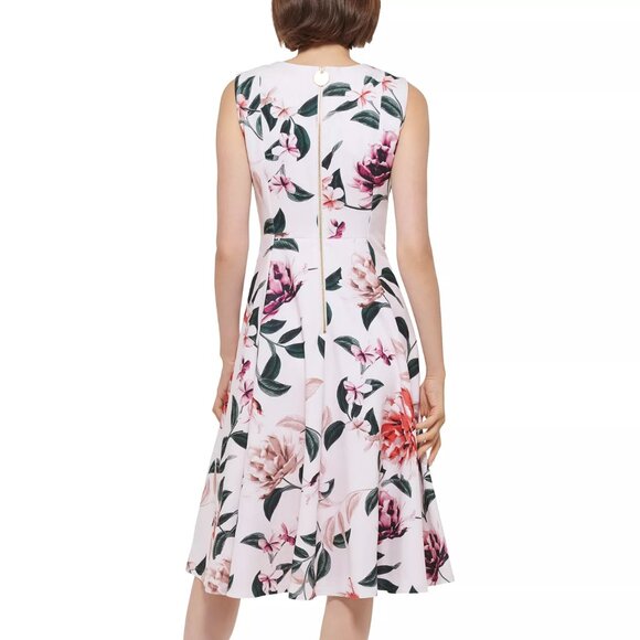 Calvin Klein Women's Sleeveless Floral A-Line Dress l Size 12 - Picture 2 of 11